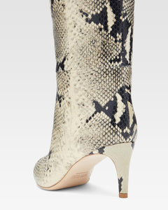 Printed phyton leather heel 60 boots