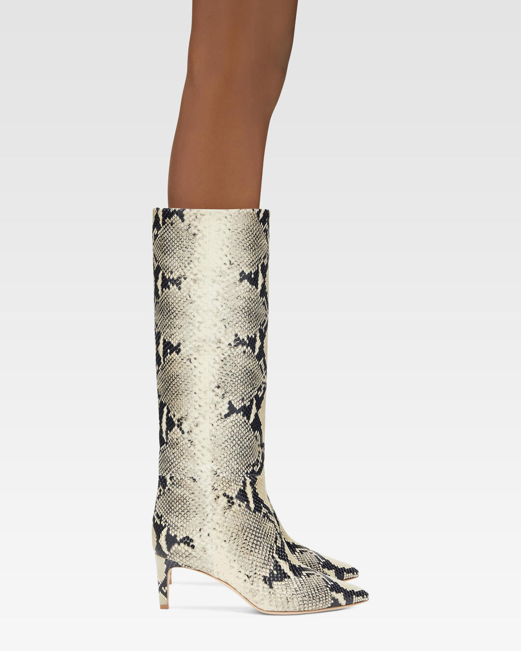 Printed phyton leather heel 60 boots