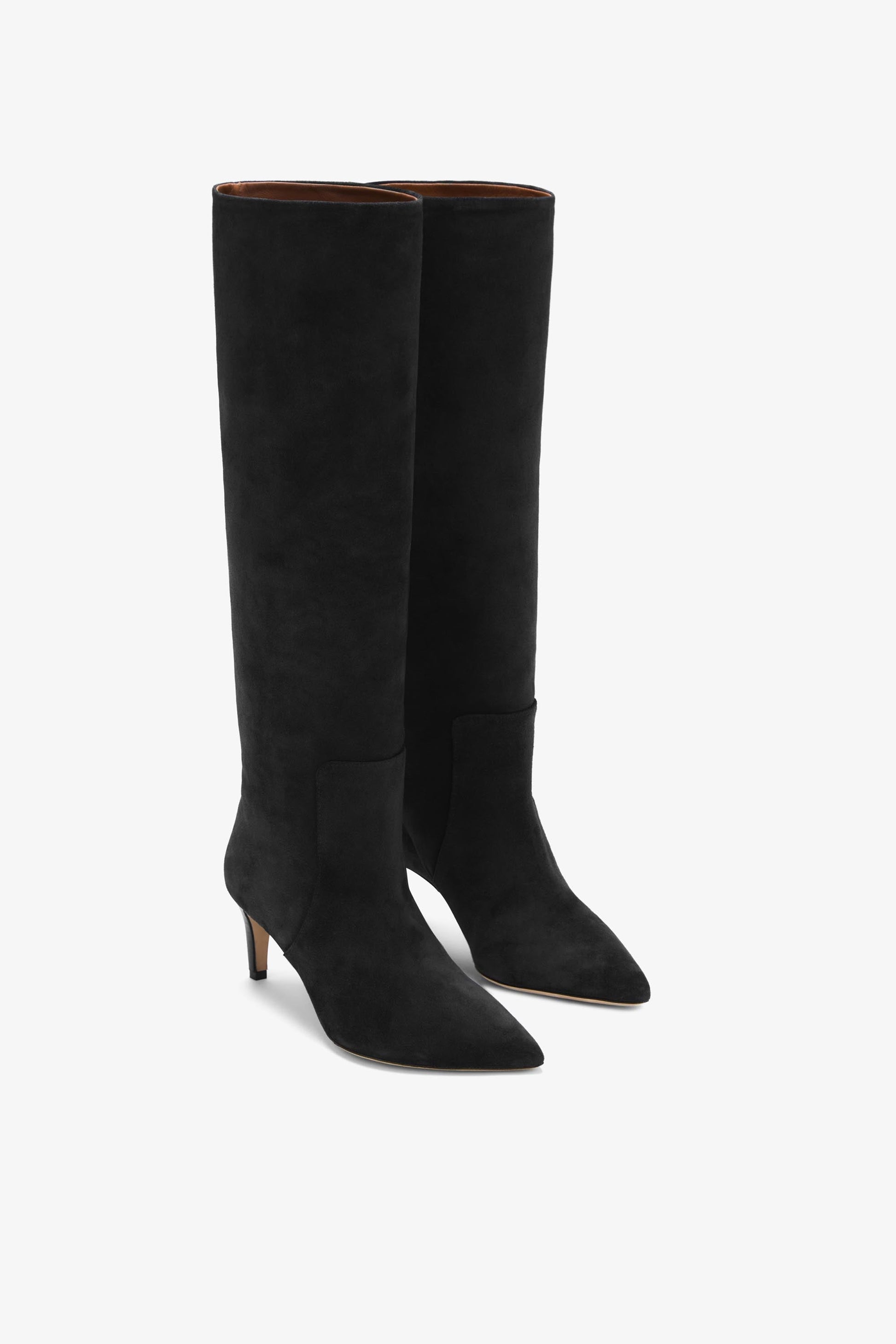 Bottes au genou en daim noir