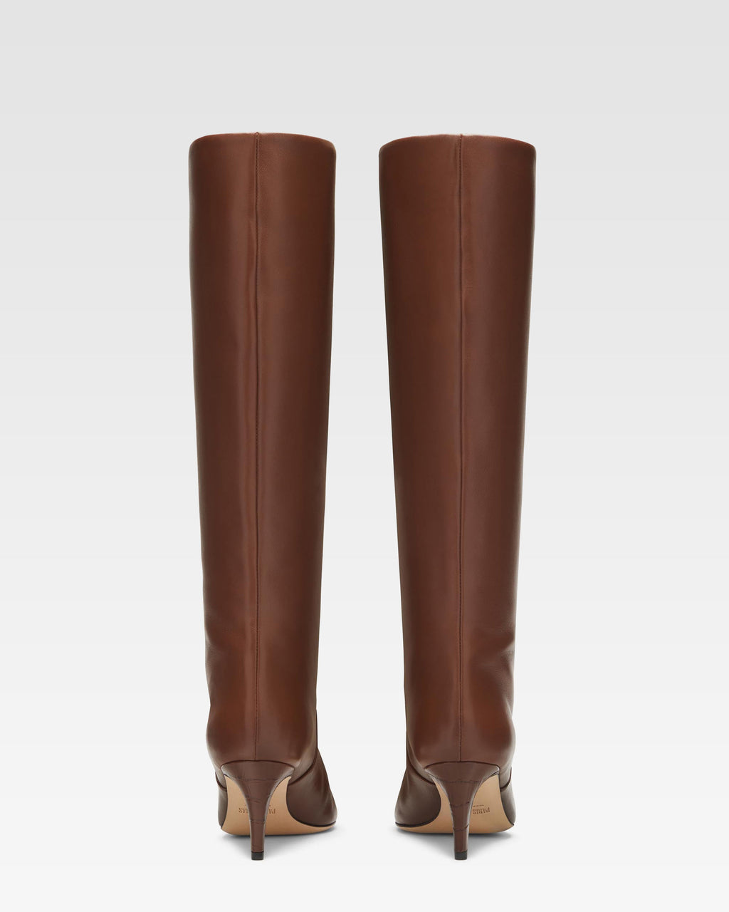 Bottes `a talon 60 en cuir nappa marron