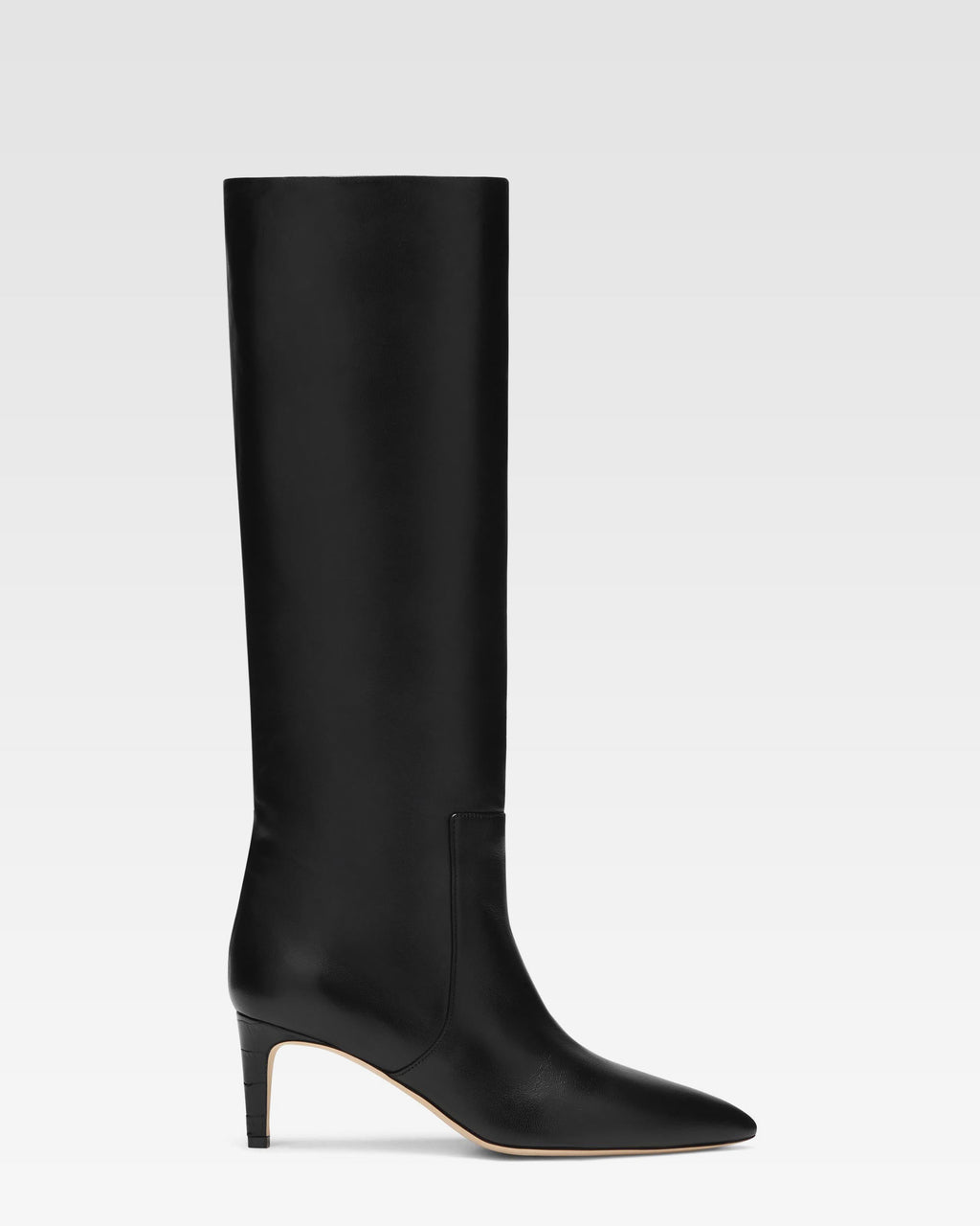 Bottes `a talon 60 en cuir nappa noir