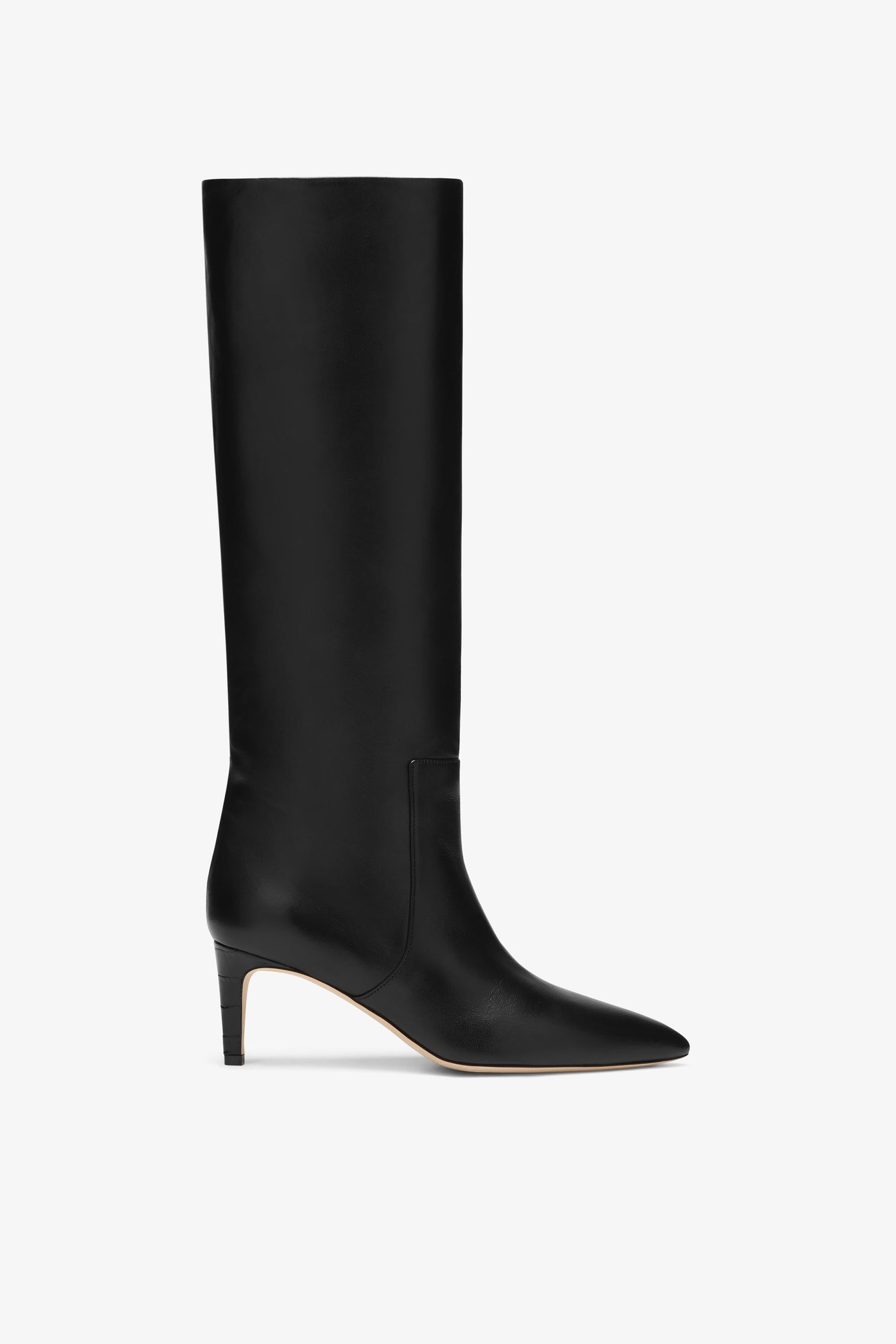 Bottes `a talon 60 en cuir nappa noir