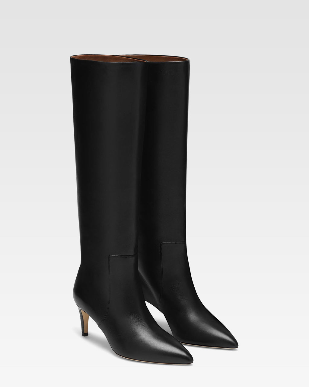 Bottes `a talon 60 en cuir nappa noir
