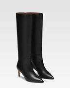 Bottes `a talon 60 en cuir nappa noir
