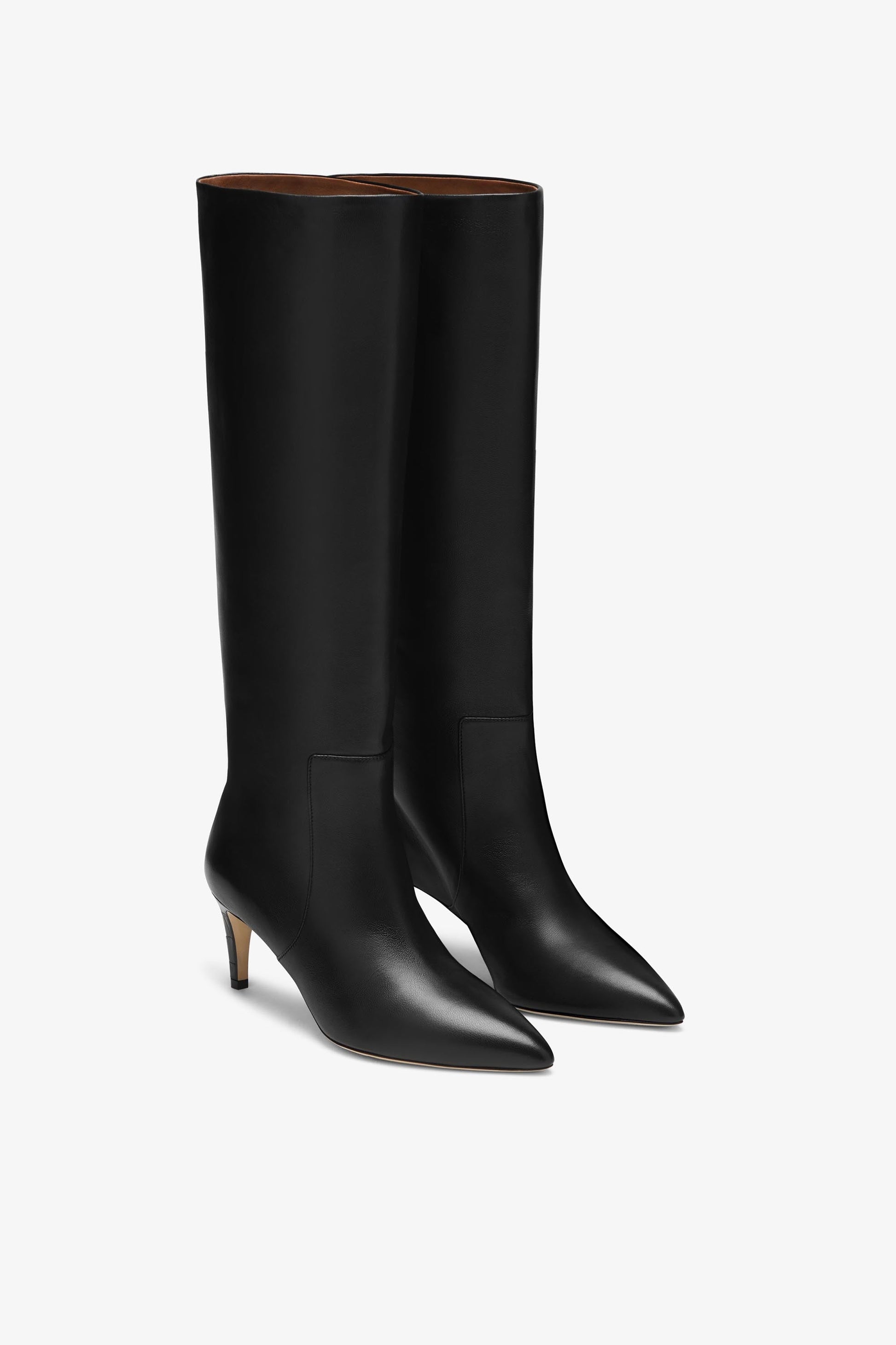 Bottes `a talon 60 en cuir nappa noir