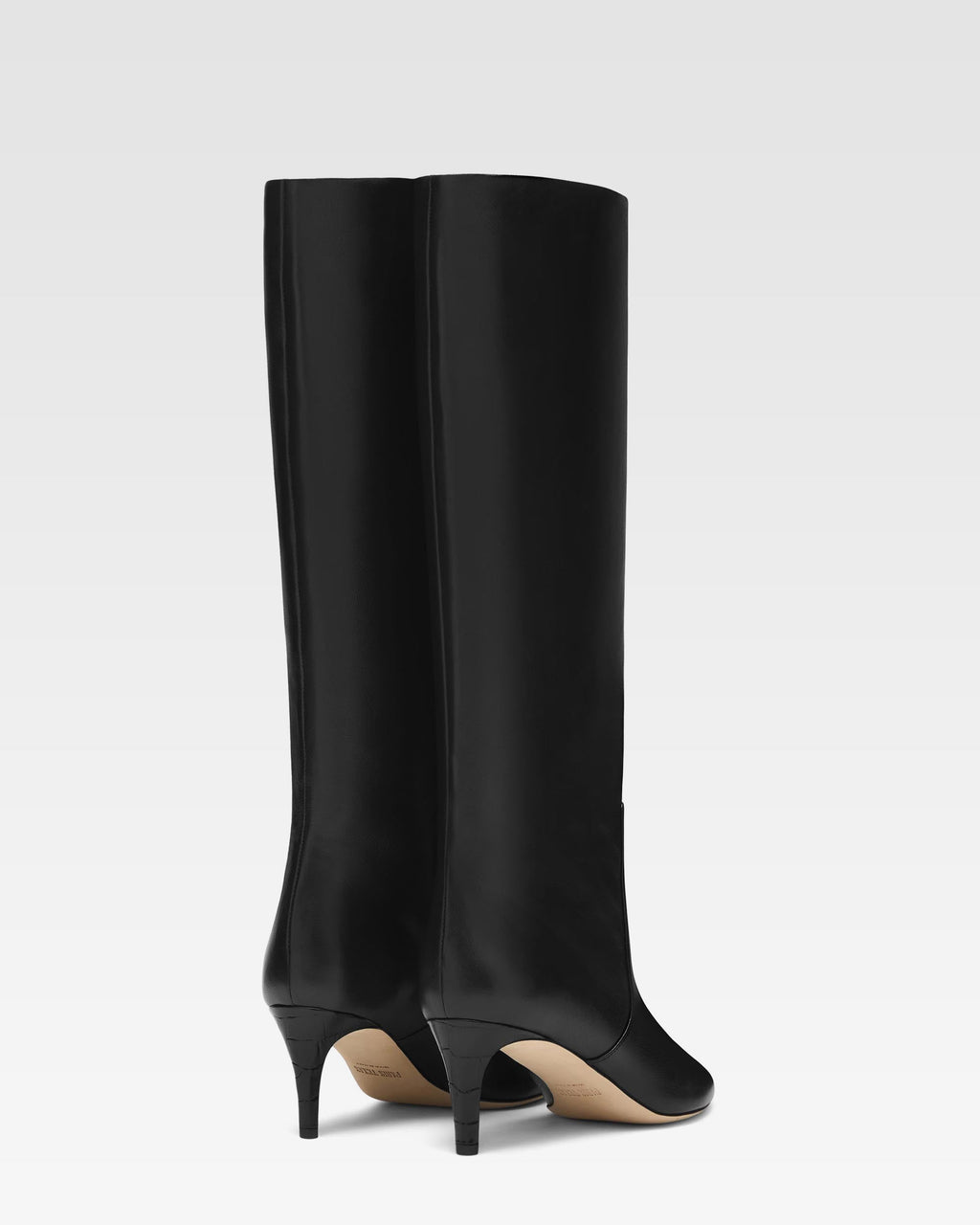 Bottes `a talon 60 en cuir nappa noir