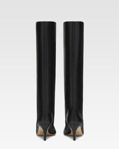 Bottes `a talon 60 en cuir nappa noir