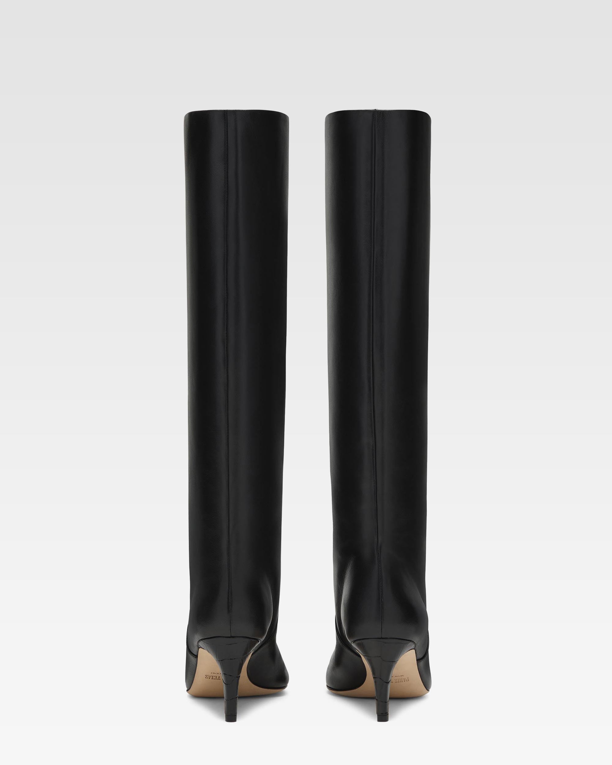 Schwarze Nappaleder-Stiefel mit 60 mm-Absatz