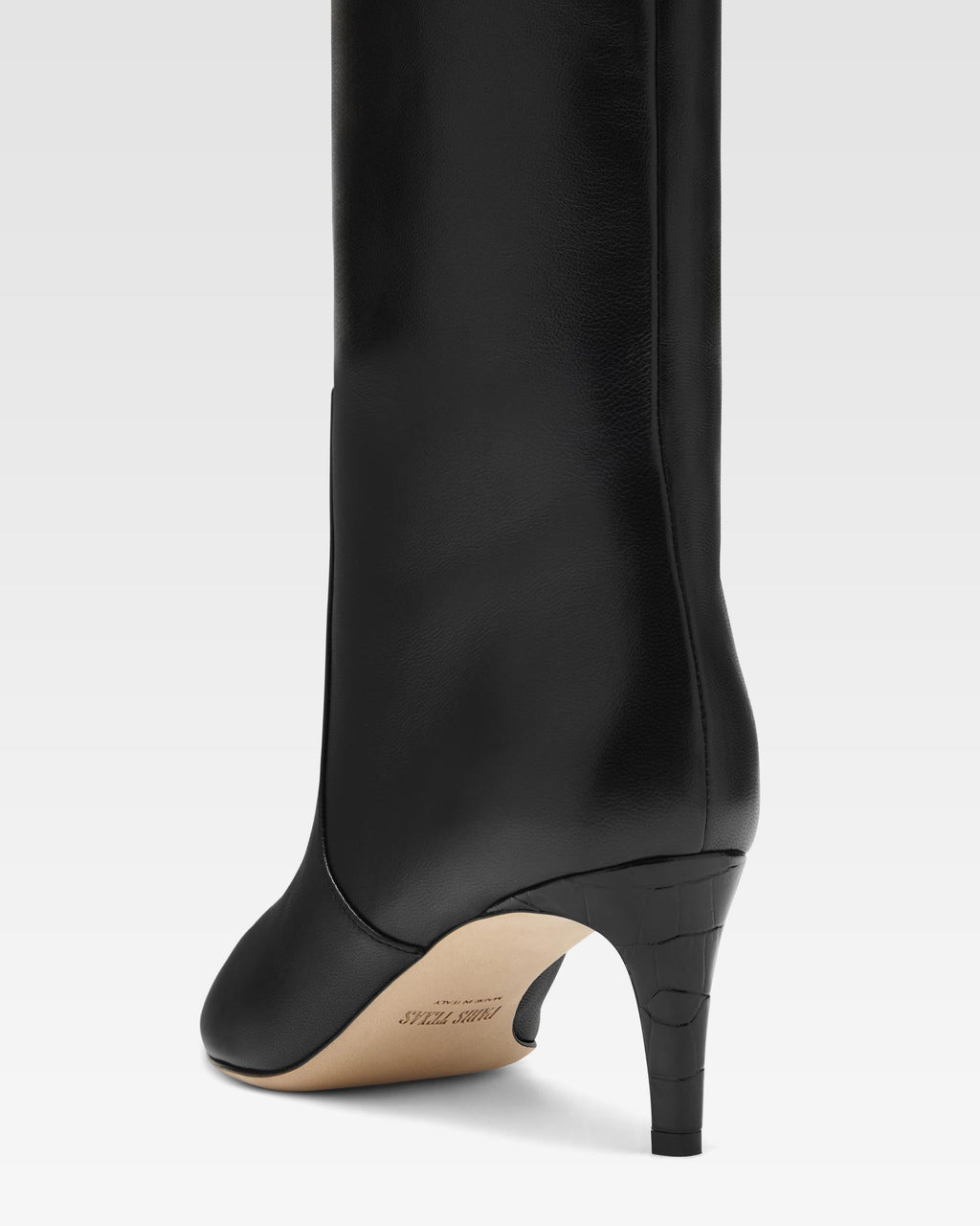 Bottes `a talon 60 en cuir nappa noir