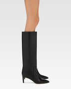 Bottes `a talon 60 en cuir nappa noir