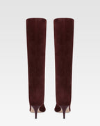 Stivali in pelle scamosciata mogano