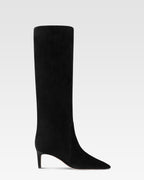 Boots in black calf suede leather