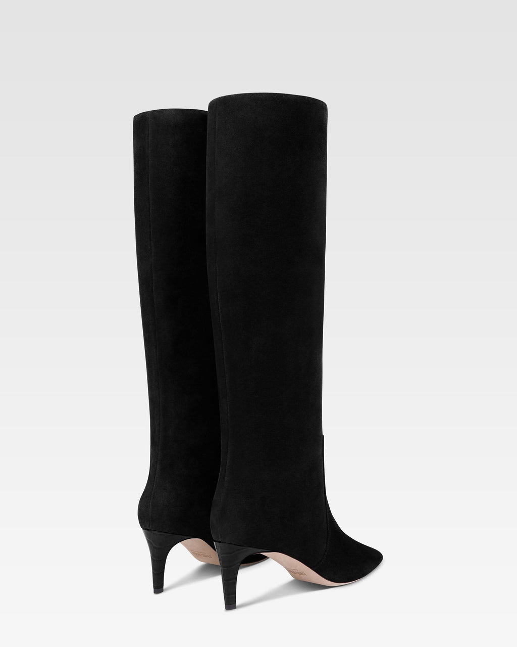 Boots in black calf suede leather
