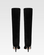 Boots in black calf suede leather