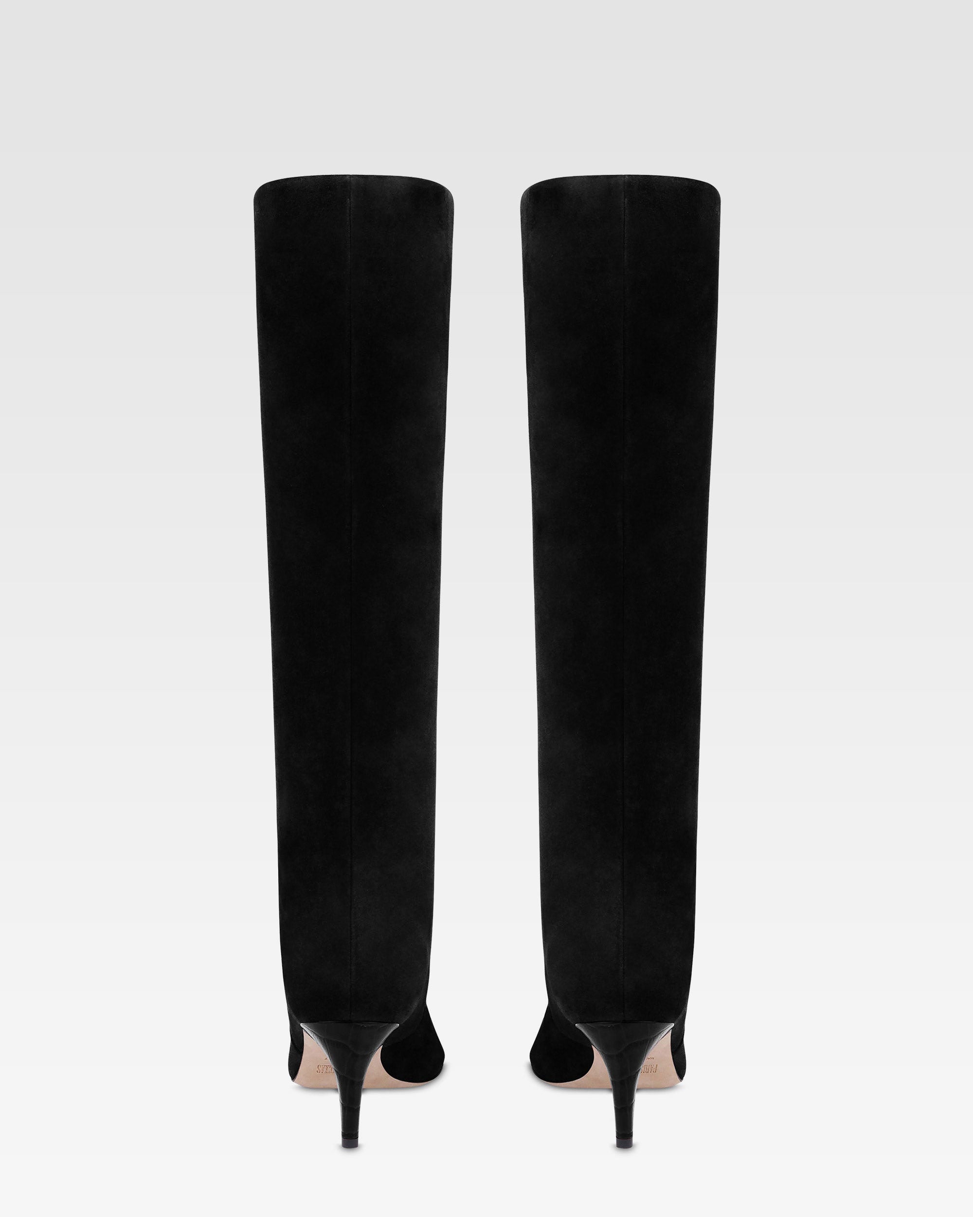 Boots in black calf suede leather