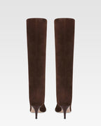 Stiefel aus schokoladenbraunem Kalbsveloursleder