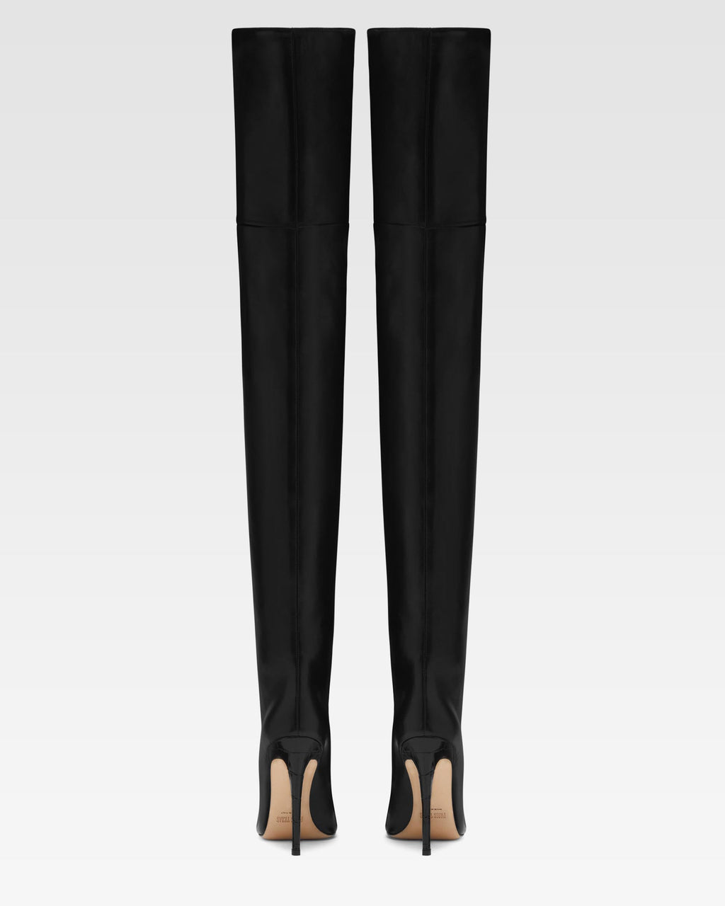 Black nappa leather stiletto over the knee boots