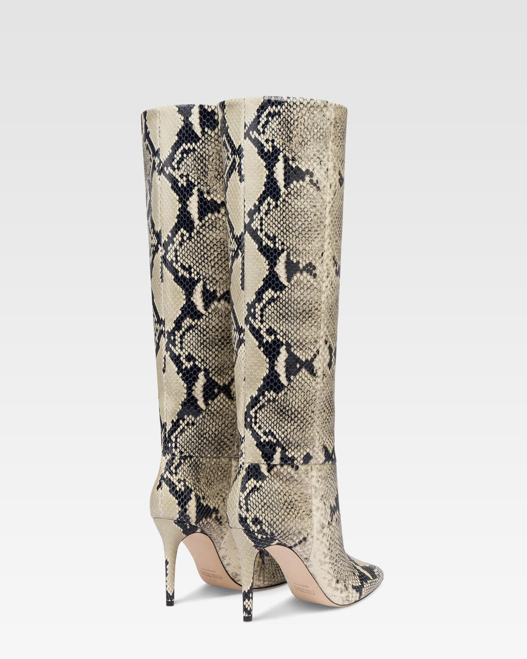 STIVALI IN PELLE CON STAMPA PITONE NATURALE