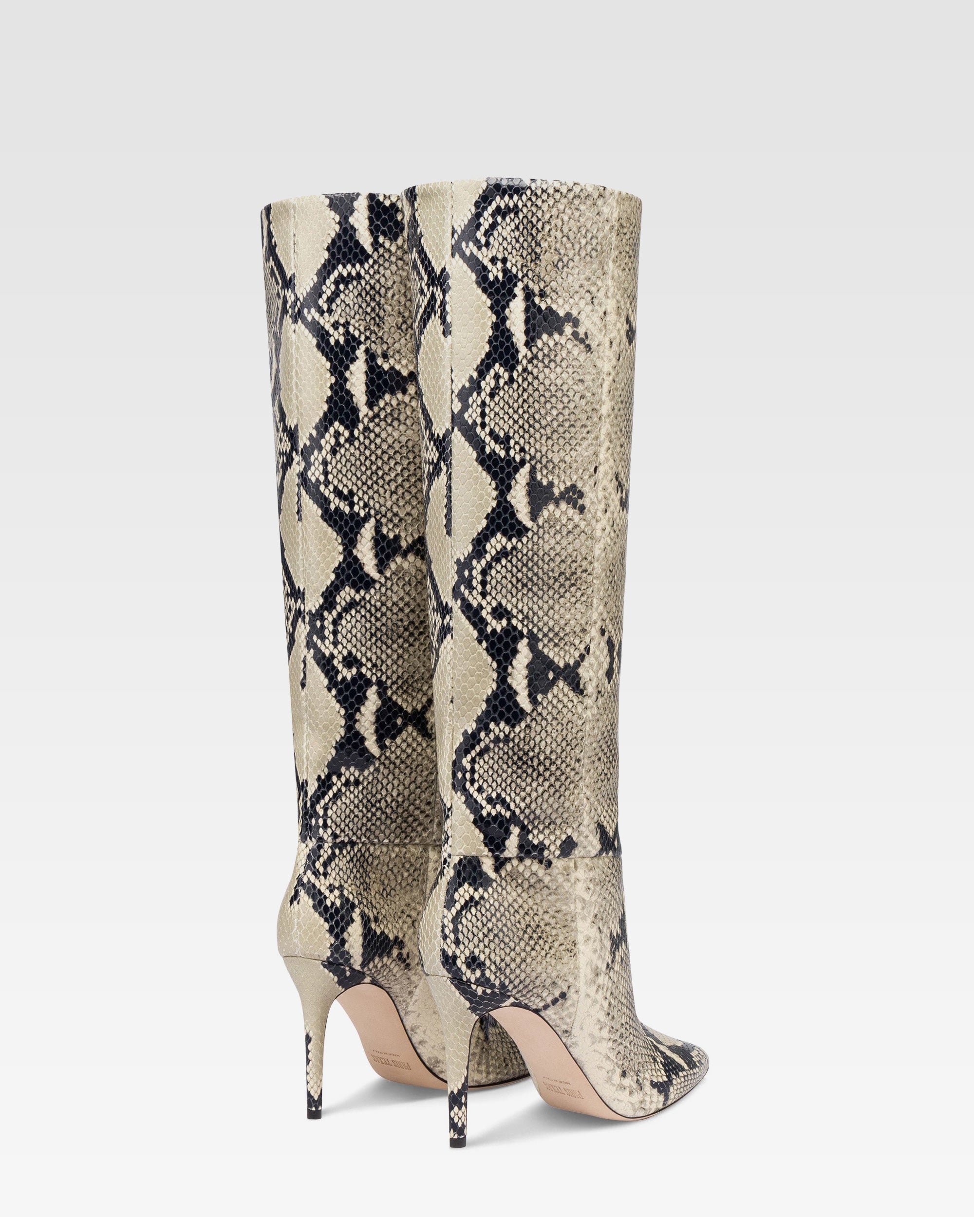 STIVALI IN PELLE CON STAMPA PITONE NATURALE