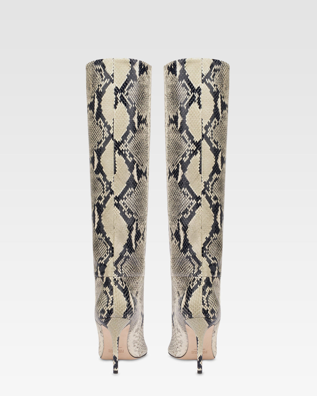 STIVALI IN PELLE CON STAMPA PITONE NATURALE