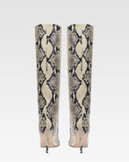 STIVALI IN PELLE CON STAMPA PITONE NATURALE