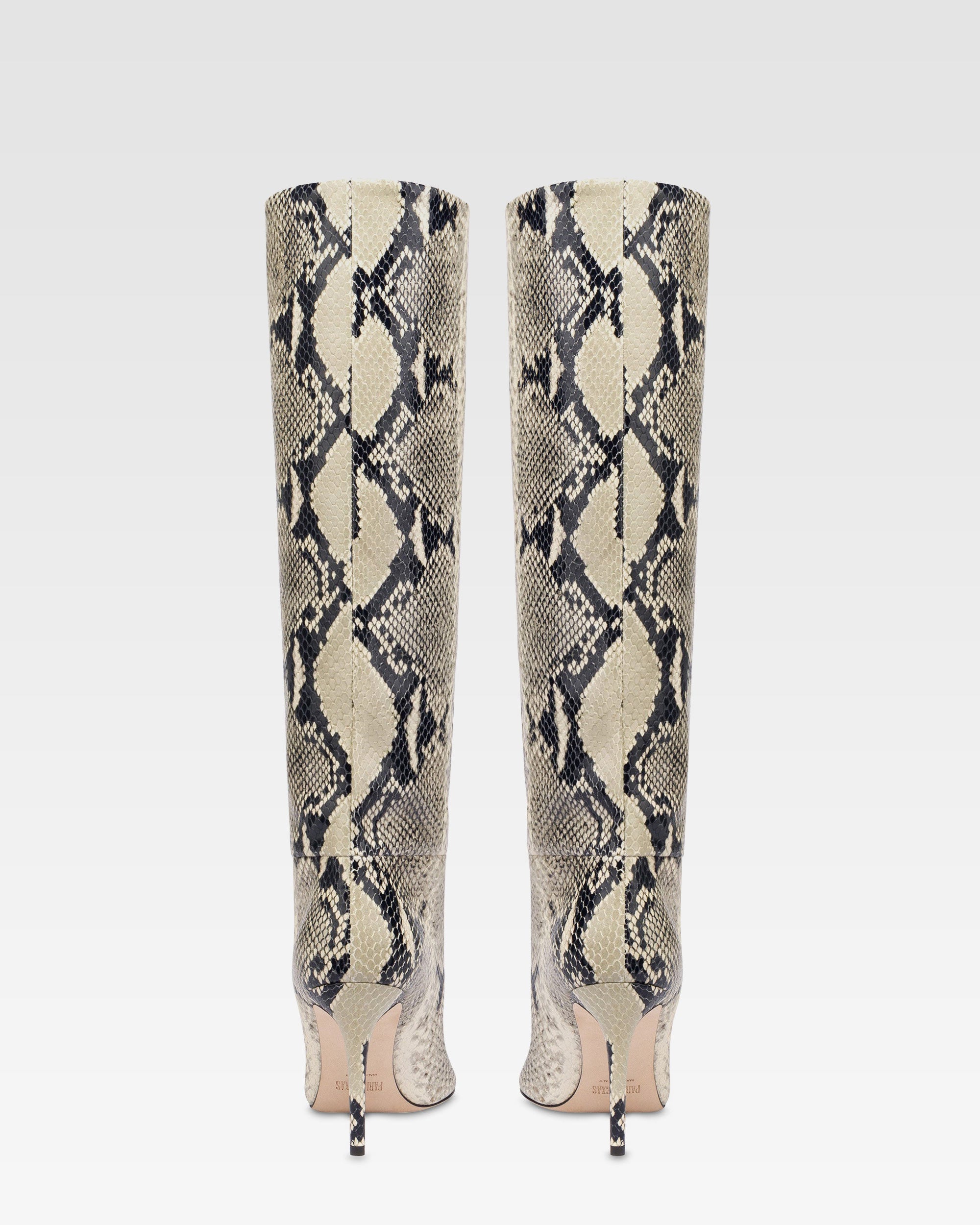 STIVALI IN PELLE CON STAMPA PITONE NATURALE