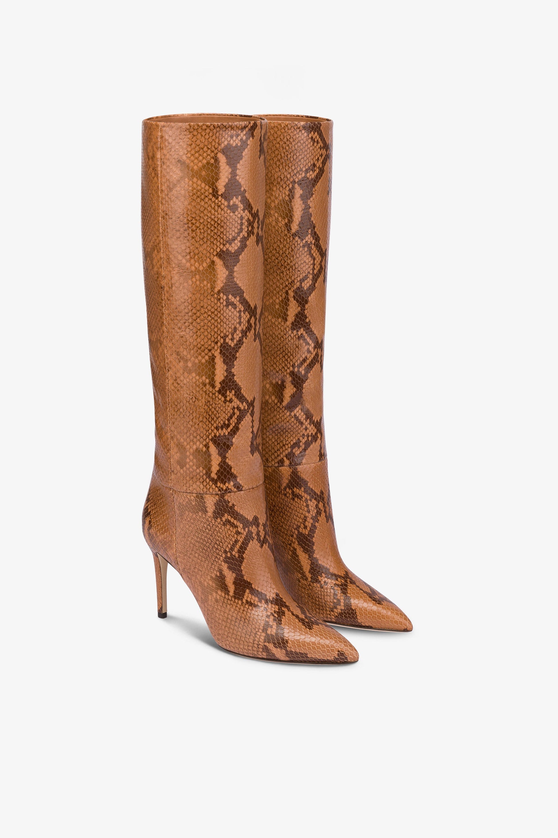 Bottes pointues en cuir souple imprime python Canyon