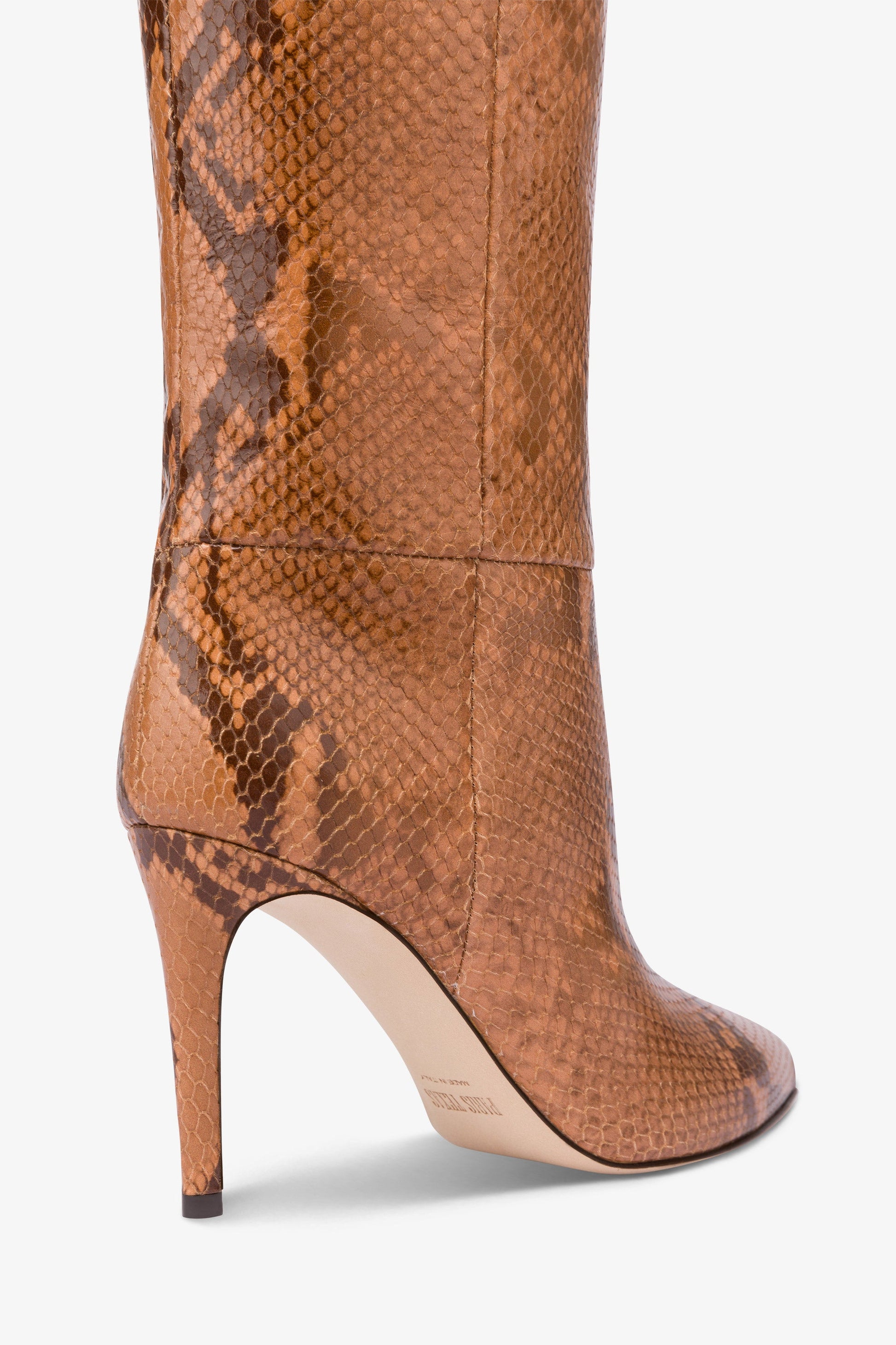 Bottes pointues en cuir souple imprime python Canyon