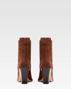 Suede Western ankle boot
