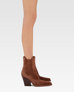 Suede Western ankle boot