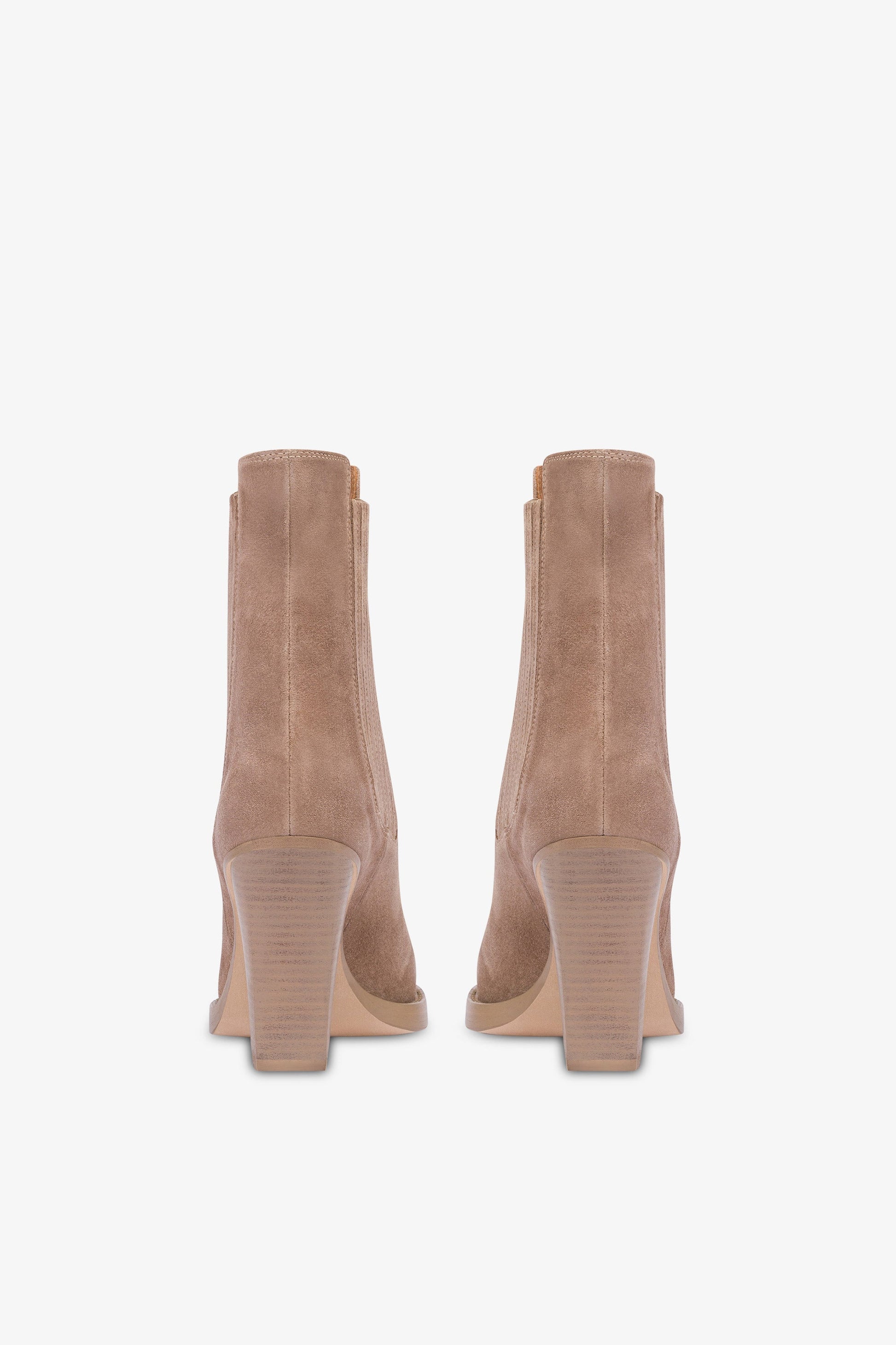 Bottines a bout carre en cuir suede koala