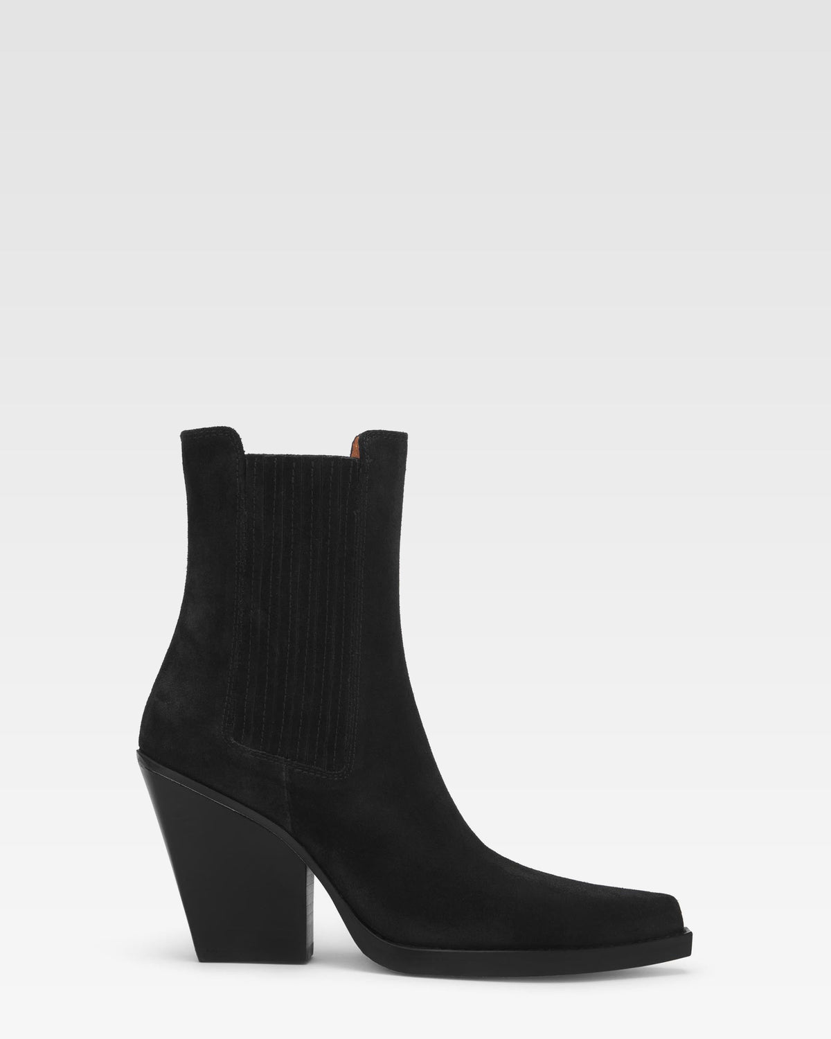 Suede texan ankle boot