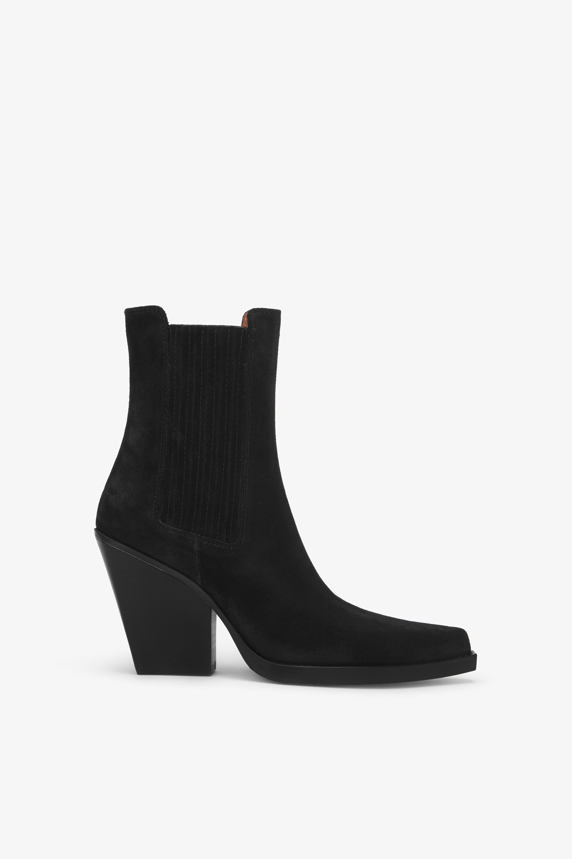 Bottines en veau velours noir