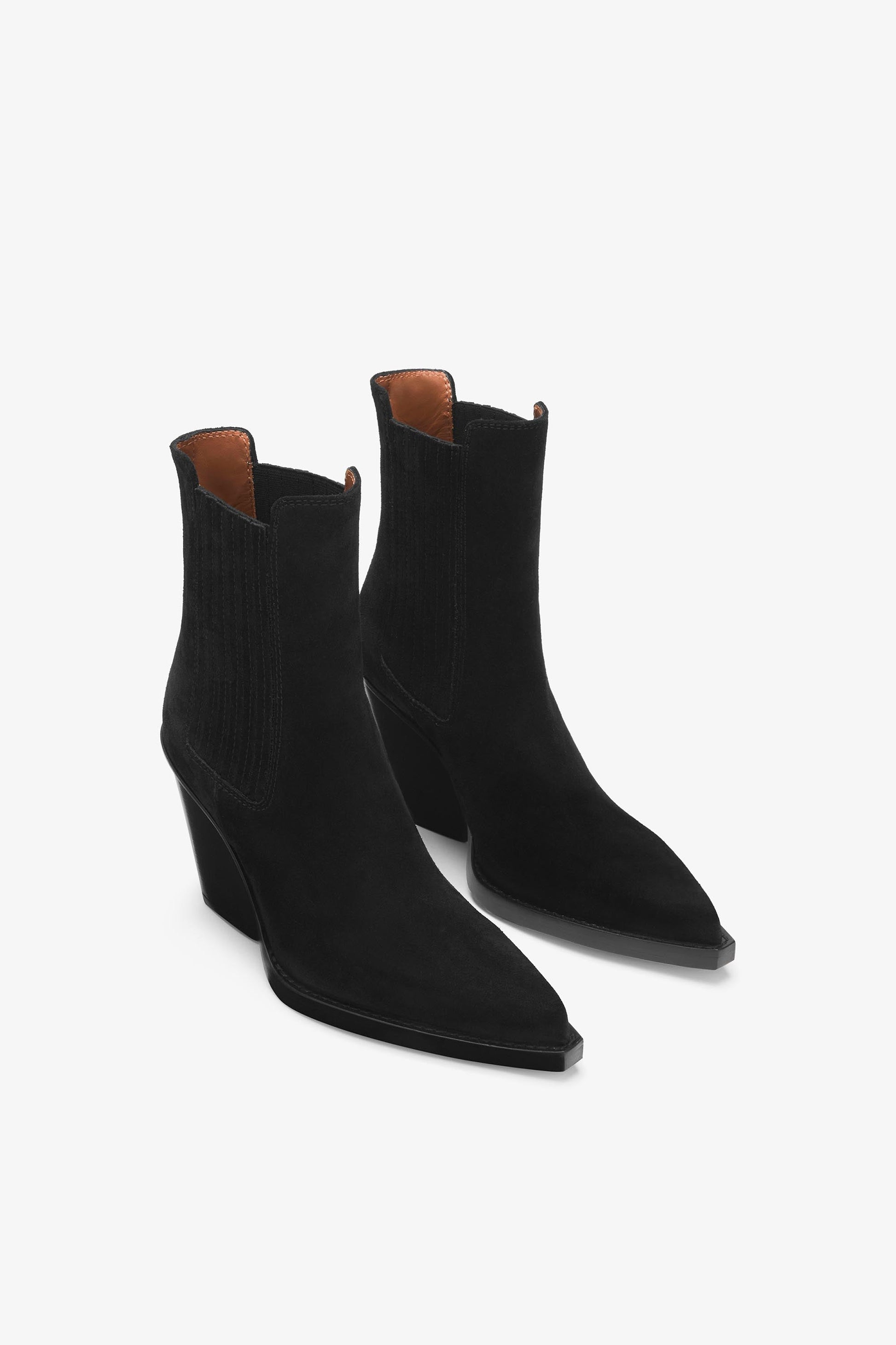 Bottines en veau velours noir