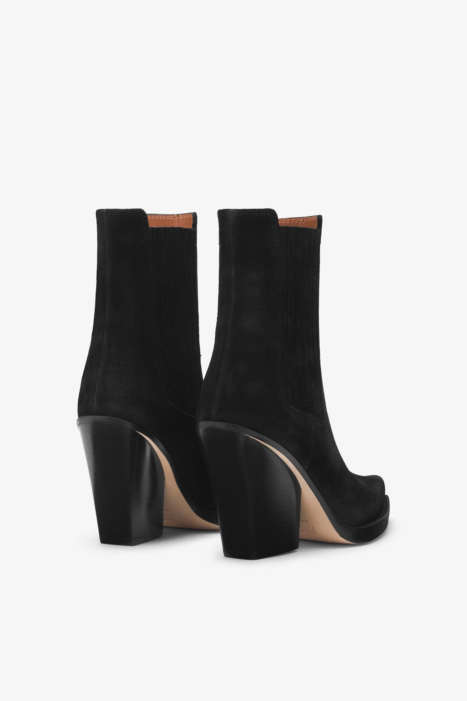 Bottines en veau velours noir