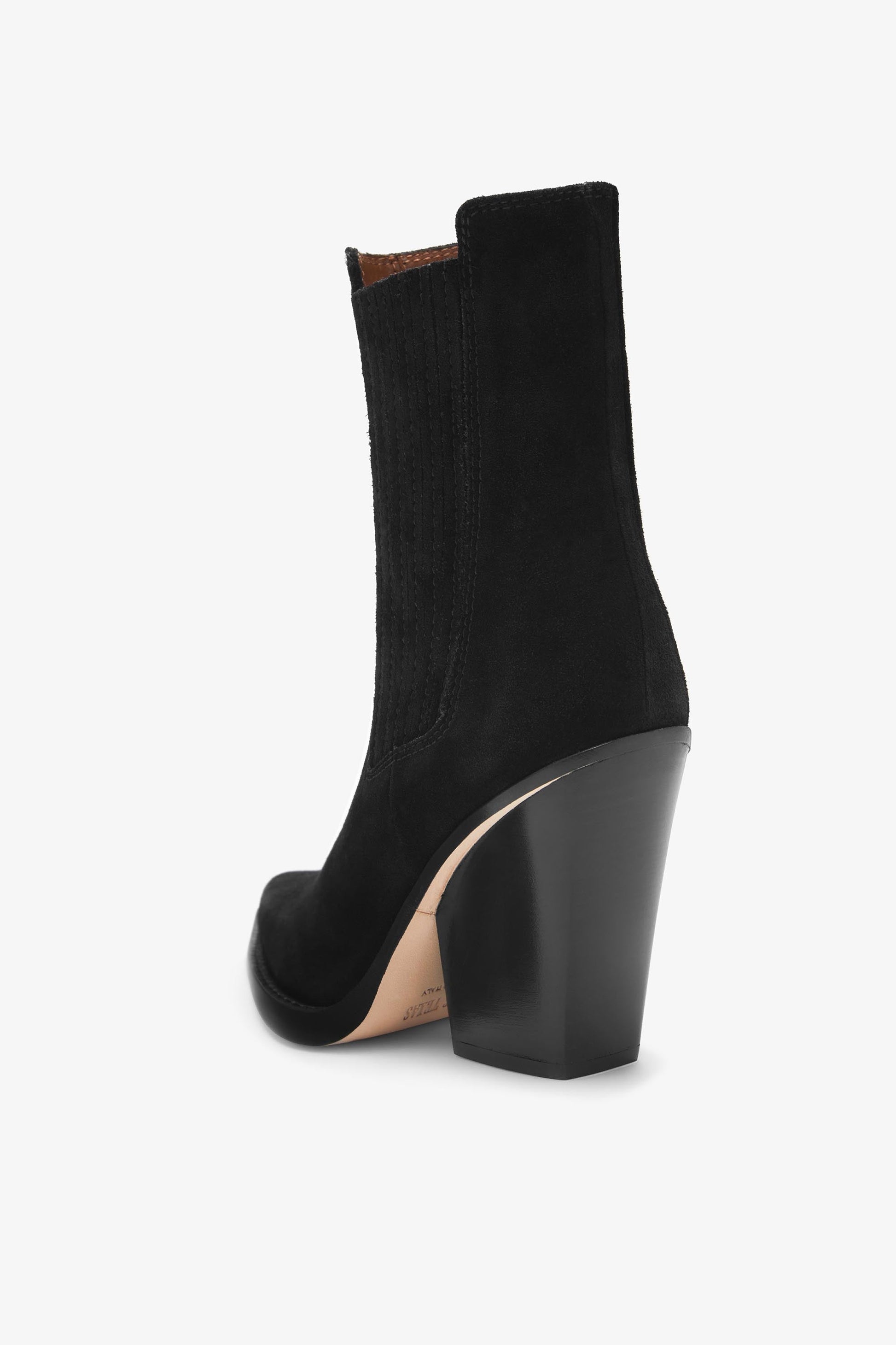 Bottines en veau velours noir