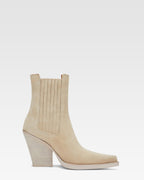 Angora calf suede ankle boots