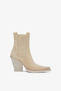 Angora calf suede ankle boots