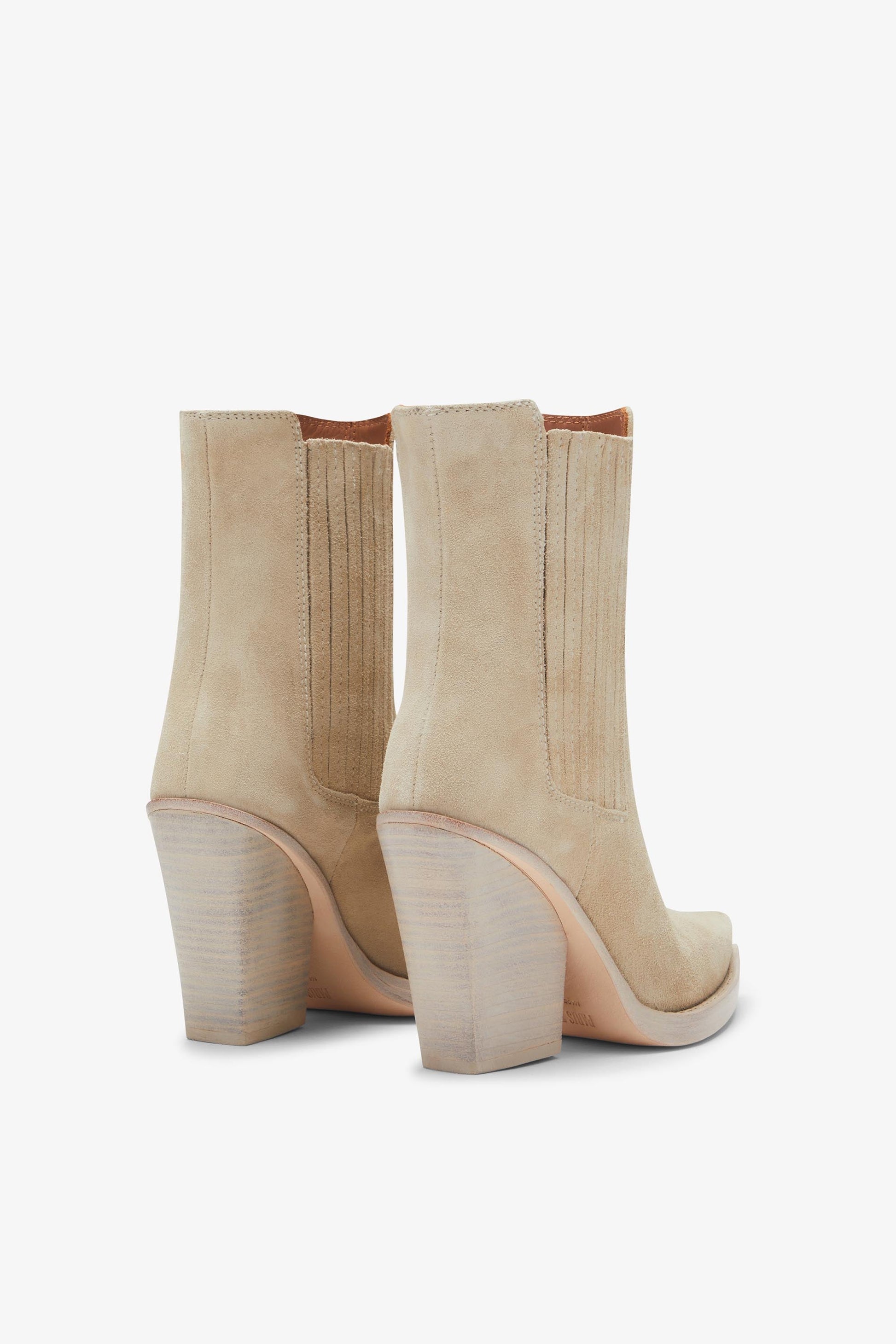 Bottines en veau velours angora