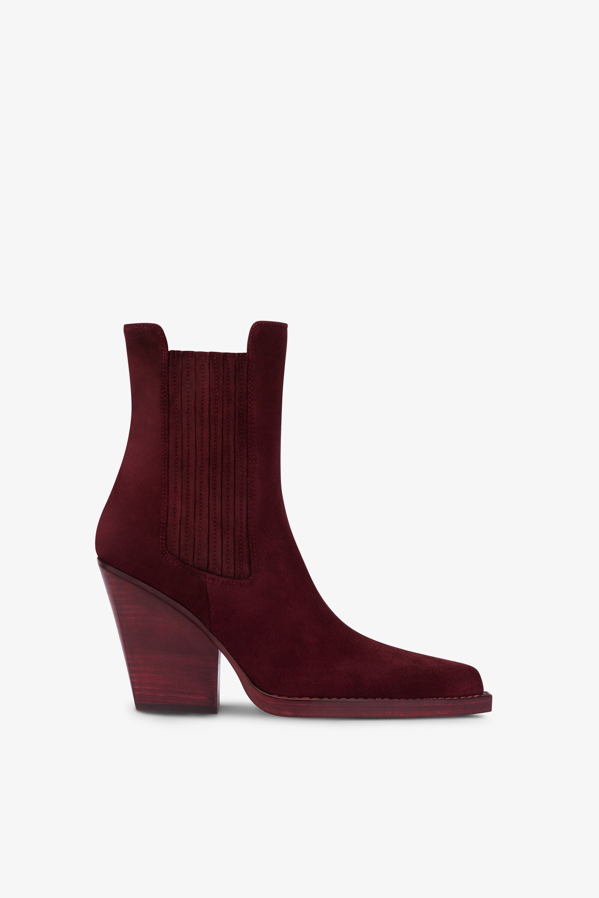 Square-toe ankle boots in Kenya suede leather