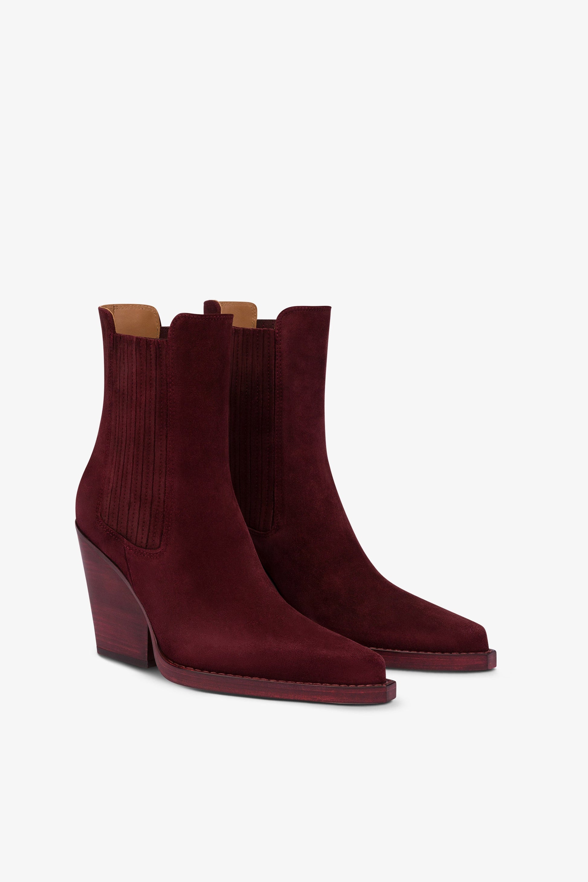 Bottines a bout carre en cuir suede Kenya