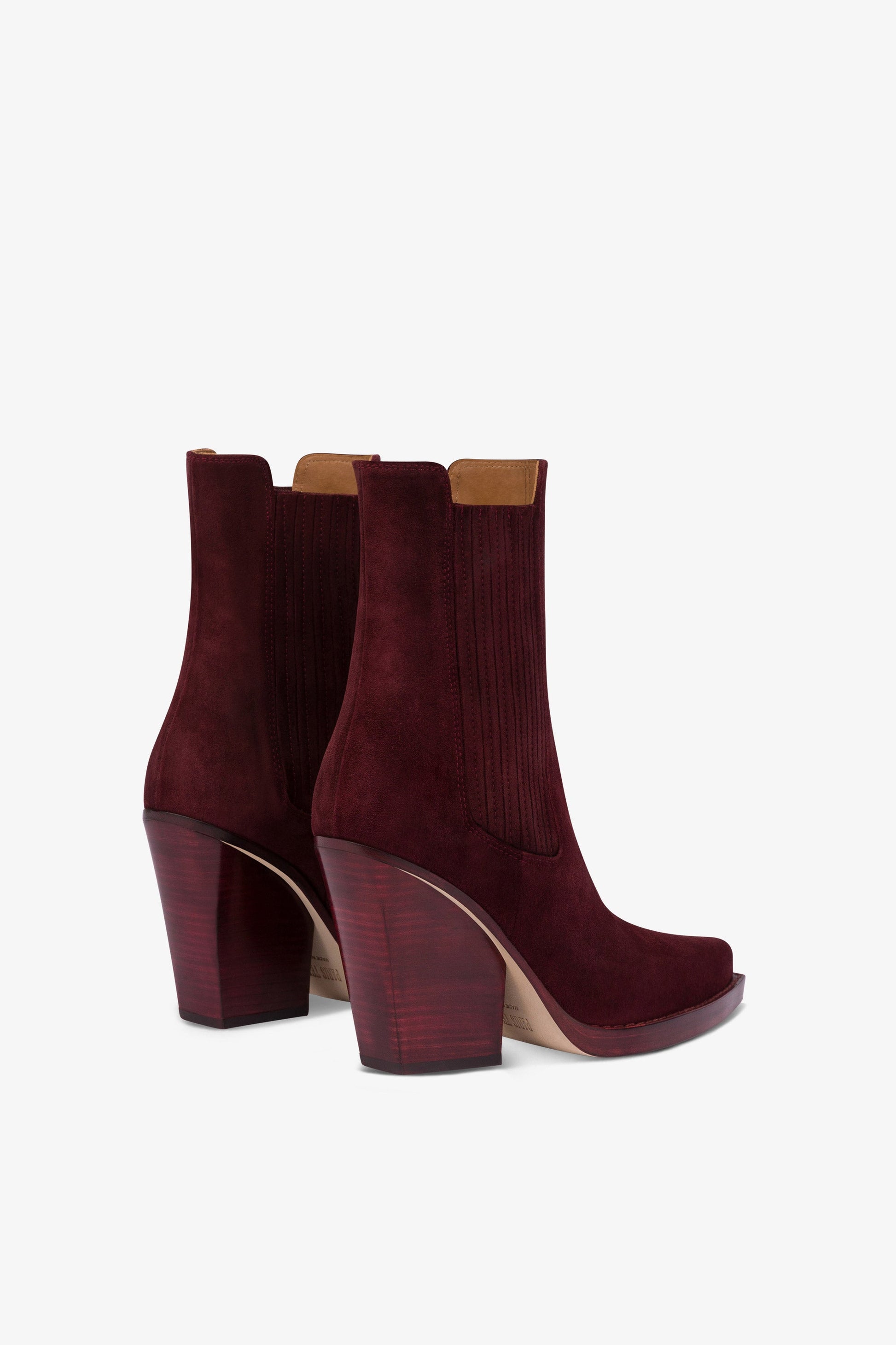 Square-toe ankle boots in Kenya suede leather