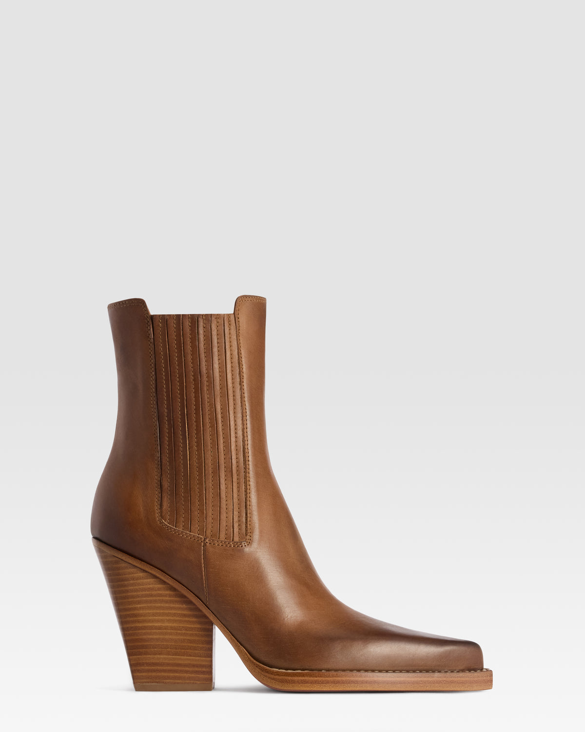 LEATHER WESTERN ANKLE BOOT