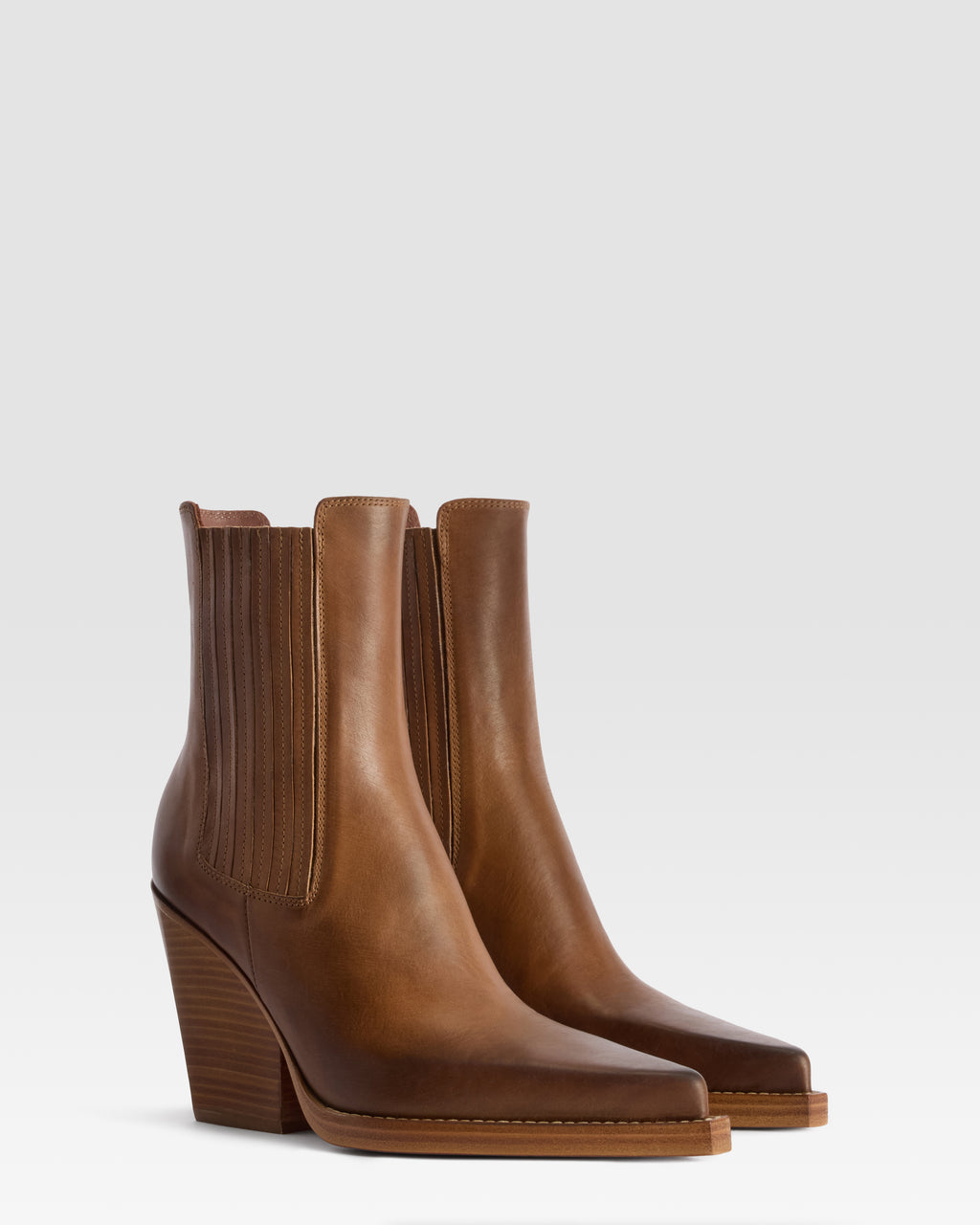 LEATHER WESTERN ANKLE BOOT