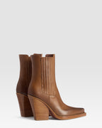 LEATHER WESTERN ANKLE BOOT