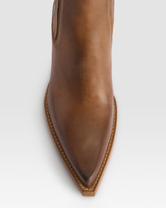 LEATHER WESTERN ANKLE BOOT