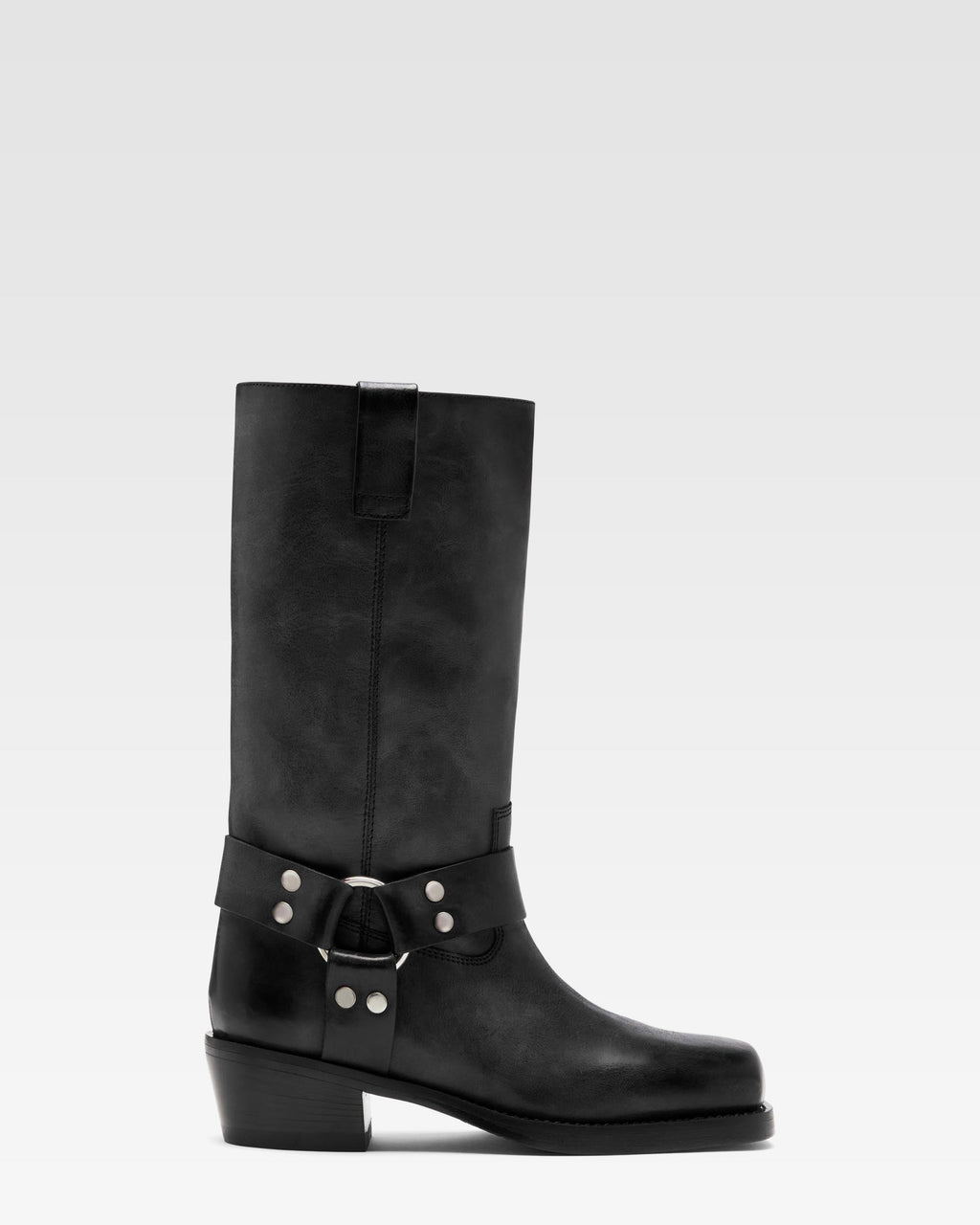 Bottes en cuir nappa noir