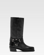 Bottes en cuir nappa noir