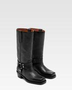 Bottes en cuir nappa noir