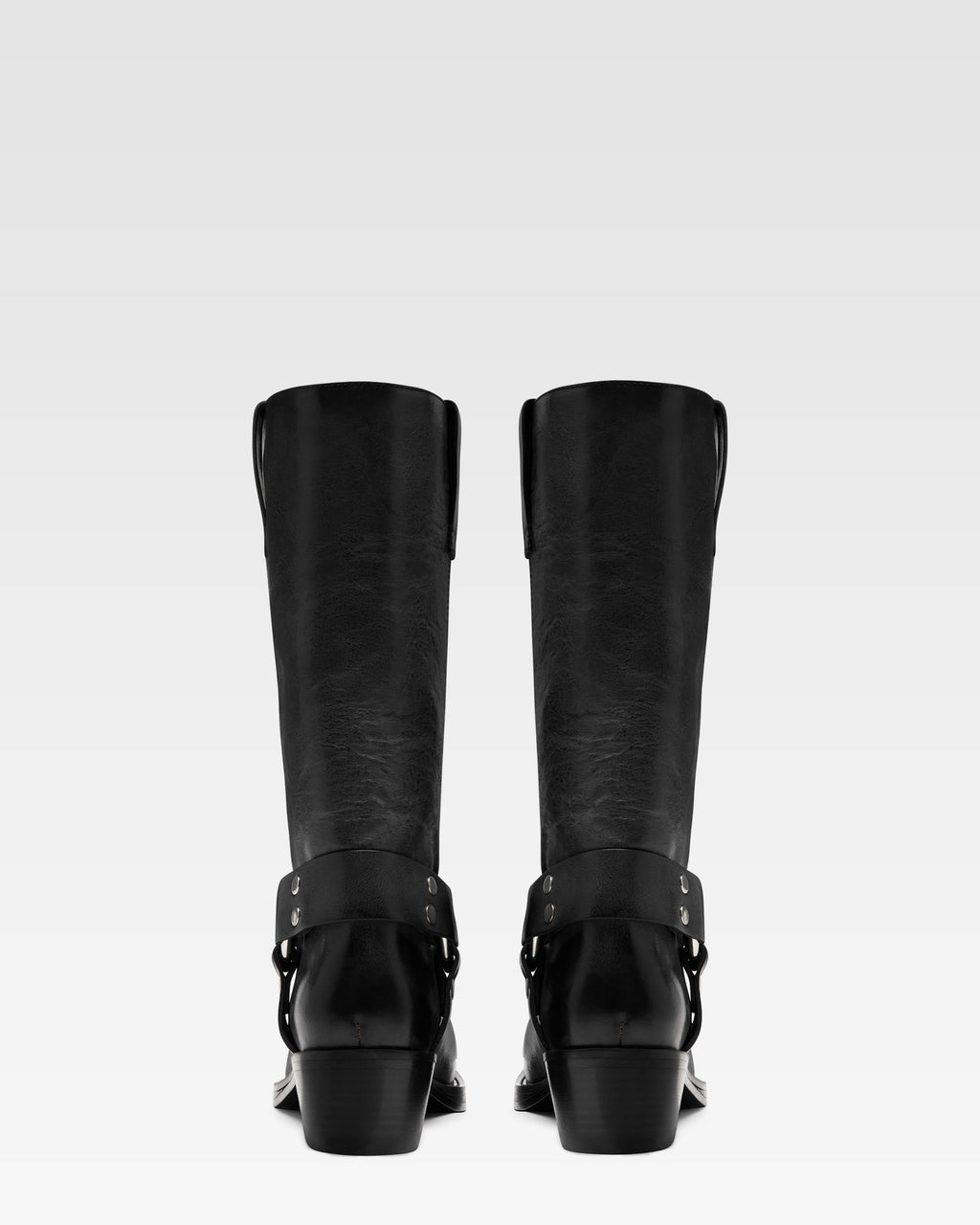 Bottes en cuir nappa noir